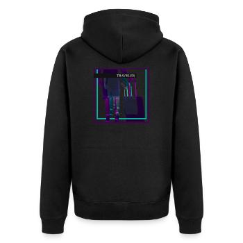 voyageur - Veste à capuche bio Premium Unisexe - noir - Dos - Nico (187cm)