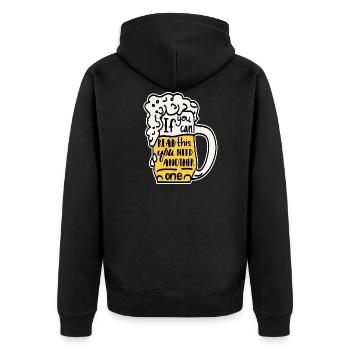 Funny beer drinker beer stein gift - Unisex Premium Organic Zip Hoodie - black - Back - Nico (187cm)