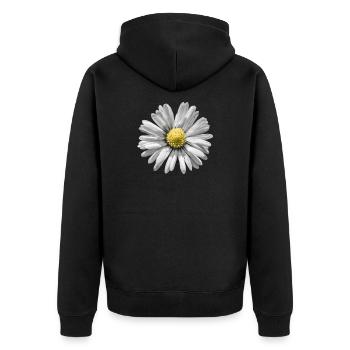 daisy - Unisex Premium Organic Zip Hoodie - black - Back - Nico (187cm)
