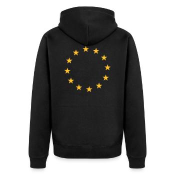 Europa Sterne - Unisex Premium Bio Zip Hoodie - Schwarz - Hinten - Nico (187cm)