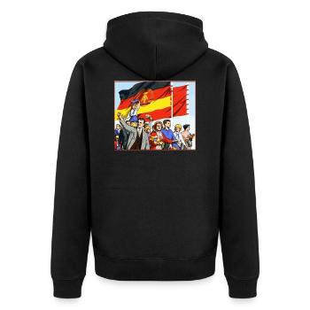 Défilé DDR - Veste à capuche bio Premium Unisexe - noir - Dos - Nico (187cm)