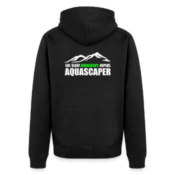 Aquascaping Aquascape Aquarium Gift Fish - Unisex Premium Organic Zip Hoodie - black - Back - Nico (187cm)