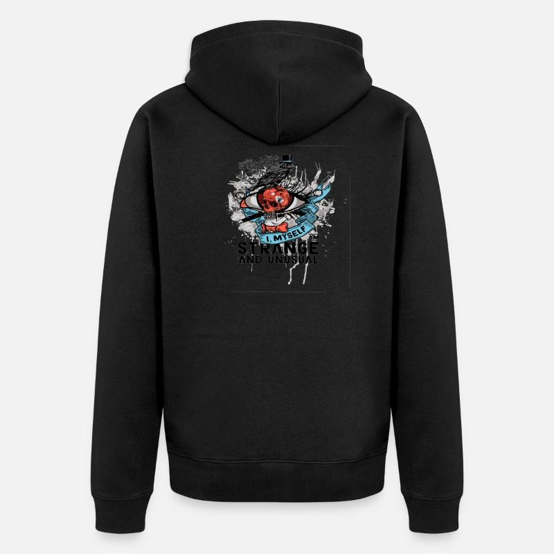 Crâne étrange - Veste à capuche bio Premium Unisexe - noir