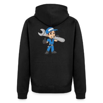 mechanic - Unisex Premium Organic Zip Hoodie - black - Back - Nico (187cm)
