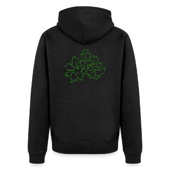 parsley - Unisex Premium Organic Zip Hoodie - black - Back - Nico (187cm)