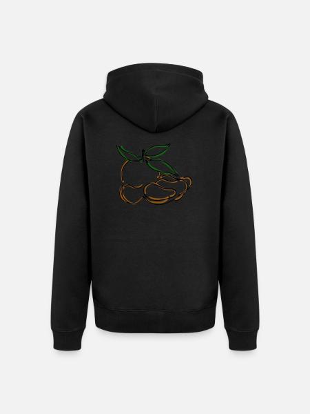 Mandarine - Unisex Premium Bio Zip Hoodie - Schwarz