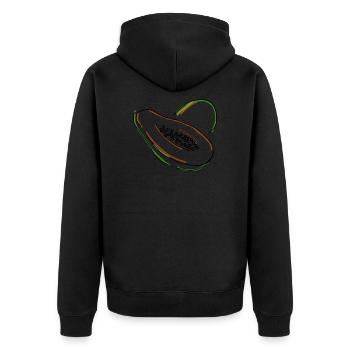Papaya - Unisex Premium Bio Zip Hoodie - Schwarz - Hinten - Nico (187cm)