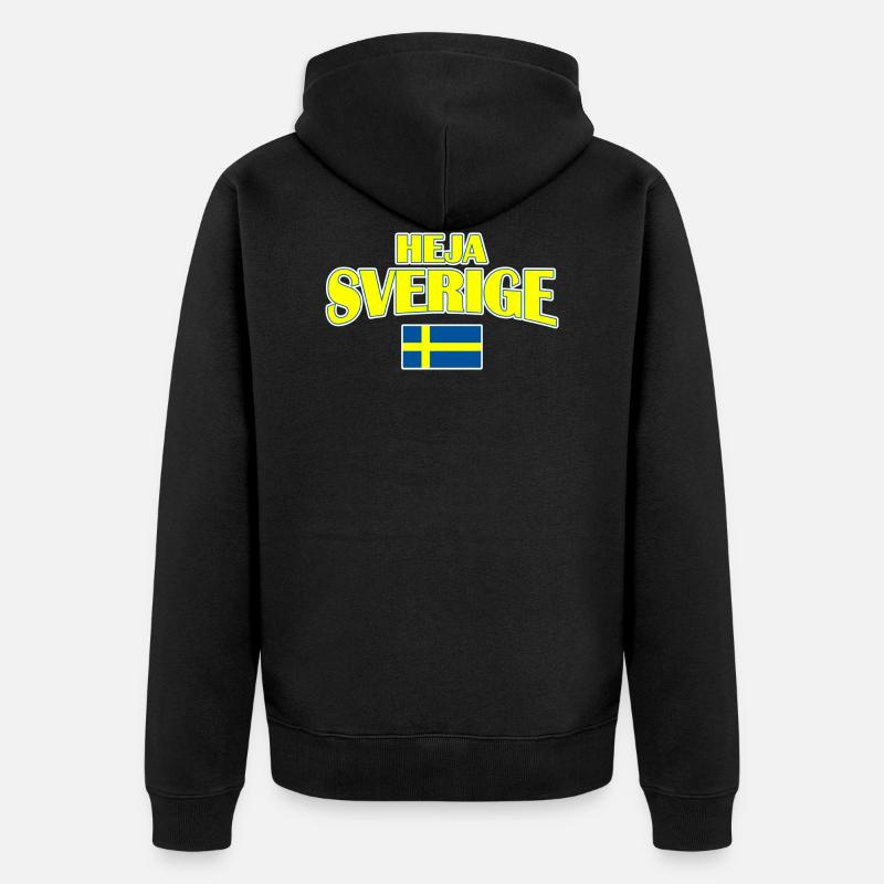 Heja Sverige - Unisex Premium Bio Zip Hoodie - Schwarz
