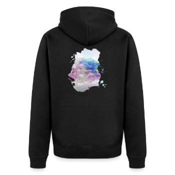 Fantasy Mirror Lake Mountains couleurs cadeau coloré - Veste à capuche bio Premium Unisexe - noir - Dos - Nico (187cm)