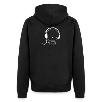 Music Men - Unisex Premium Bio Zip Hoodie - Schwarz - Hinten - Nico (187cm)