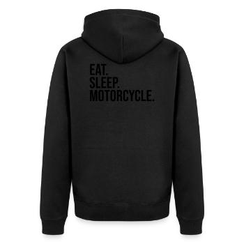 Eat sleep motorcycle - Unisex Premium Organic Zip Hoodie - black - Back - Nico (187cm)