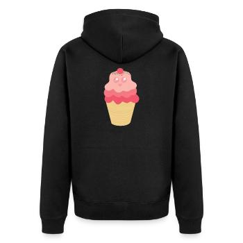 blockedTitle - Unisex Premium Organic Zip Hoodie - black - Back - Nico (187cm)