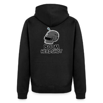 Battle Royale Chicken Dinner Floss Victory Gaming - Unisex Premium Bio Zip Hoodie - Schwarz - Hinten - Nico (187cm)
