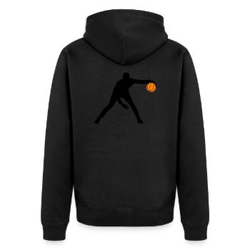Sports basketball dribbling - Unisex Premium Organic Zip Hoodie - black - Back - Nico (187cm)