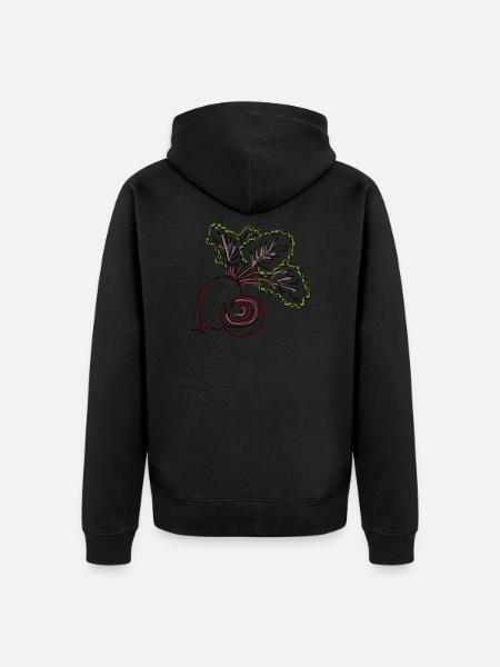 beetroot - Unisex Premium Organic Zip Hoodie - black