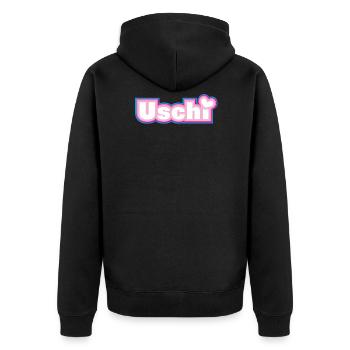 Uschi - Veste à capuche bio Premium Unisexe - noir - Dos - Nico (187cm)