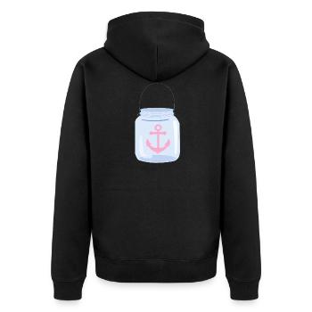 Ancre sur verre - Veste à capuche bio Premium Unisexe - noir - Dos - Nico (187cm)
