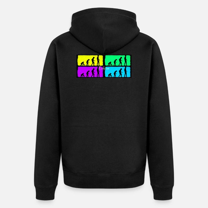 evolution - Unisex Premium Bio Zip Hoodie - Schwarz