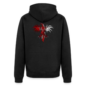 red & Wand - Unisex Premium Bio Zip Hoodie - Schwarz - Hinten - Nico (187cm)