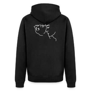 Kiss neck love - Unisex Premium Organic Zip Hoodie - black - Back - Nico (187cm)