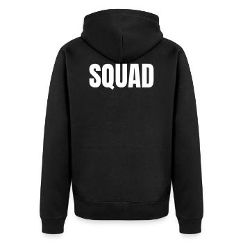 SQUAD | Gift idea - Unisex Premium Organic Zip Hoodie - black - Back - Nico (187cm)