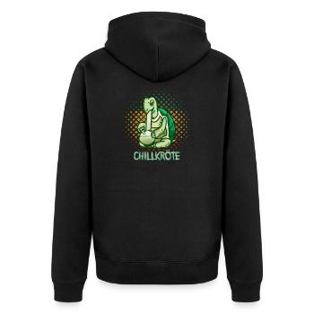 Kiffer Bong Shirt Chillkroete for Ganja Reggae fan - Unisex Premium Organic Zip Hoodie - black - Back - Nico (187cm)