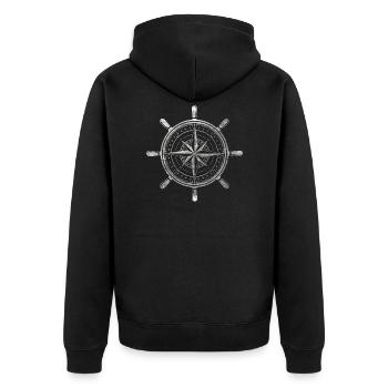 Boussole, grunge - Veste à capuche bio Premium Unisexe - noir - Dos - Nico (187cm)