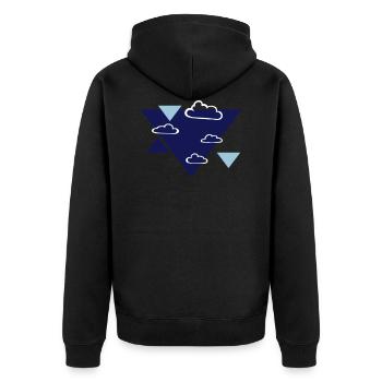 Clouds - printing inks freely selectable - Unisex Premium Organic Zip Hoodie - black - Back - Nico (187cm)