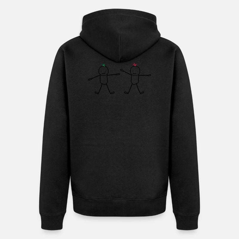 Zwei Kinderbrüder (anpassbare Haare) - Unisex Premium Bio Zip Hoodie - Schwarz
