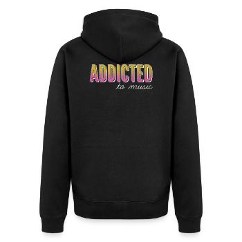 Addicted to music / addicted to music - Unisex Premium Organic Zip Hoodie - black - Back - Nico (187cm)