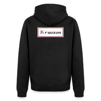 kraozon crozon - Unisex Premium Organic Zip Hoodie - black - Back - Nico (187cm)