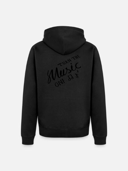 Turn the Music On! - Unisex Premium Organic Zip Hoodie - black