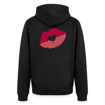 Embrasser la bouche avec le coeur - Veste à capuche bio Premium Unisexe - noir - Dos - Nico (187cm)