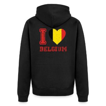 Belgique Coupe du Monde de Fan de Cadeau de Football - Veste à capuche bio Premium Unisexe - noir - Dos - Nico (187cm)