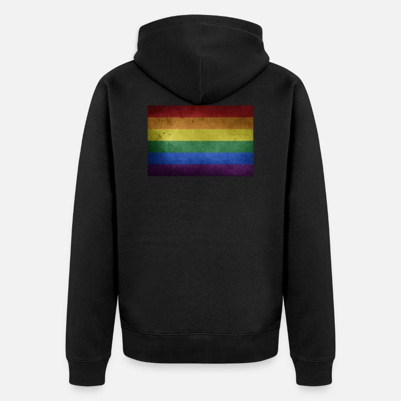 Drapeau pride - Veste à capuche bio Premium Unisexe - noir