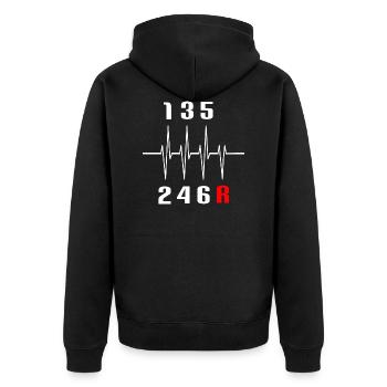 Car Gears Manual Car Guy Gift Gift Idea - Unisex Premium Organic Zip Hoodie - black - Back - Nico (187cm)