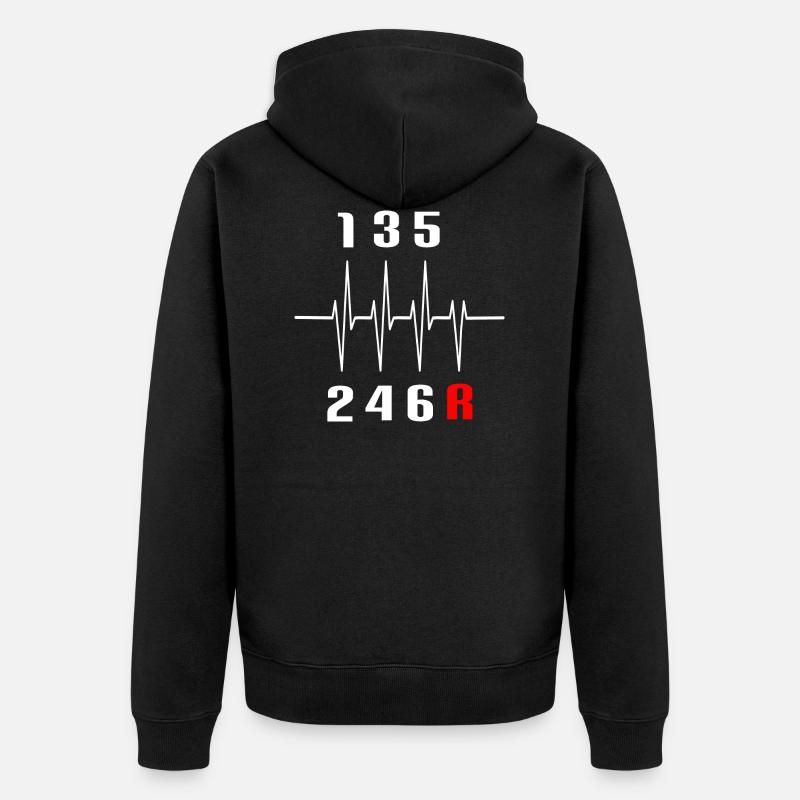 Auto Gänge Manuell Car Guy Geschenk Geschenkidee - Unisex Premium Bio Zip Hoodie - Schwarz