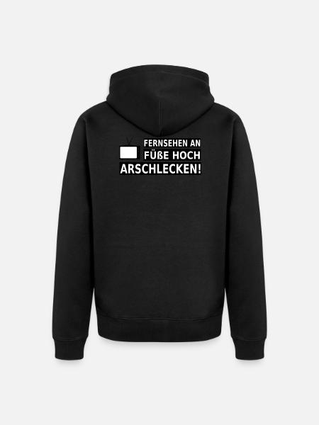 Watching TV, feet up, rimming! - Unisex Premium Organic Zip Hoodie - black