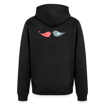 Lovebirds - Unisex Premium Organic Zip Hoodie - black - Back - Nico (187cm)