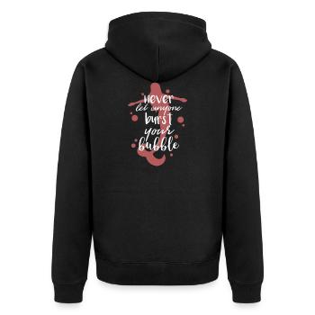 Meerjungfrau Nixe - Unisex Premium Bio Zip Hoodie - Schwarz - Hinten - Nico (187cm)