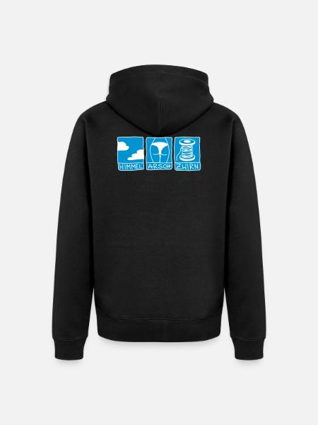 heaven, ass and thread - Unisex Premium Organic Zip Hoodie - black