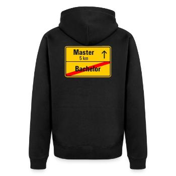 Ortsausgangsschild Bachelor Master - Veste à capuche bio Premium Unisexe - noir - Dos - Nico (187cm)