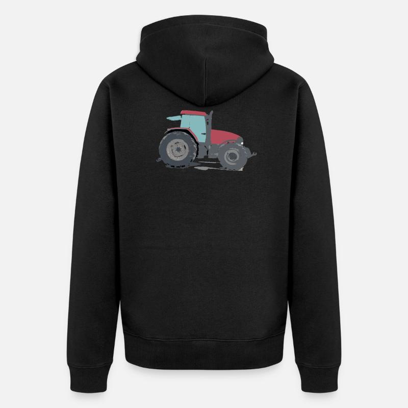 Tracteur agricole rouge - Veste à capuche bio Premium Unisexe - noir