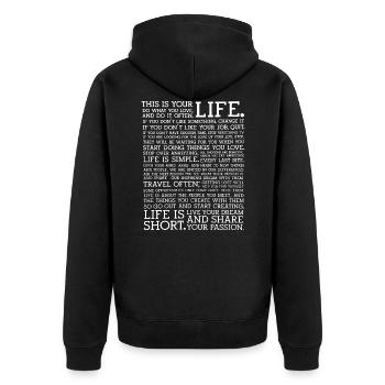 La clé du bonheur - Veste à capuche bio Premium Unisexe - noir - Dos - Nico (187cm)