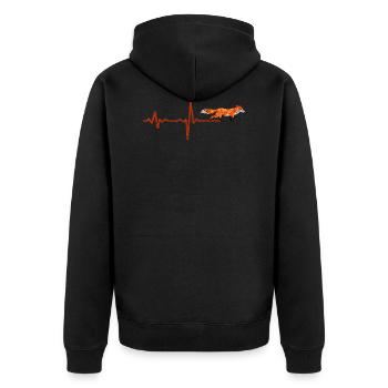 Heartbeat Fuchs - Geschenk - Unisex Premium Bio Zip Hoodie - Schwarz - Hinten - Nico (187cm)
