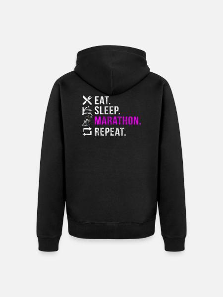 Mangez Sleep Marathon Repeat - Veste à capuche bio Premium Unisexe - noir