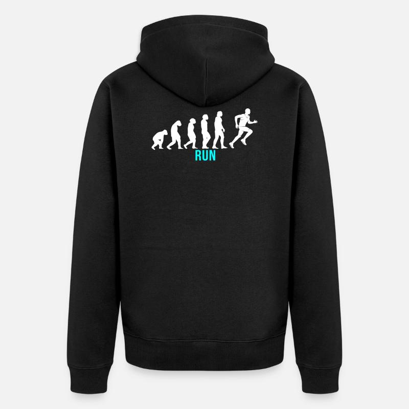 Run Evolution - Unisex Premium Organic Zip Hoodie - black