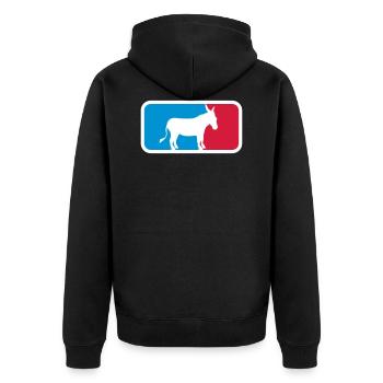 sport logo cool donkey horse pony small packesel lan - Unisex Premium Organic Zip Hoodie - black - Back - Nico (187cm)