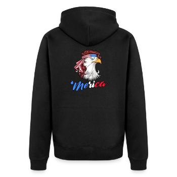 USA, Aigle, Drapeau, Amérique, Cadeau, Patriotique - Veste à capuche bio Premium Unisexe - noir - Dos - Nico (187cm)