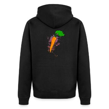 Explosion de couleur carottes - Veste à capuche bio Premium Unisexe - noir - Dos - Nico (187cm)